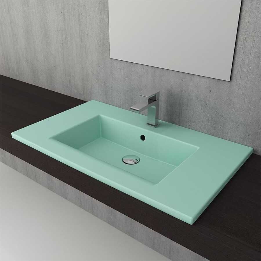 BOCCHI Milano Etajerli Lavabo 80 cm Mat Mint Yeşil