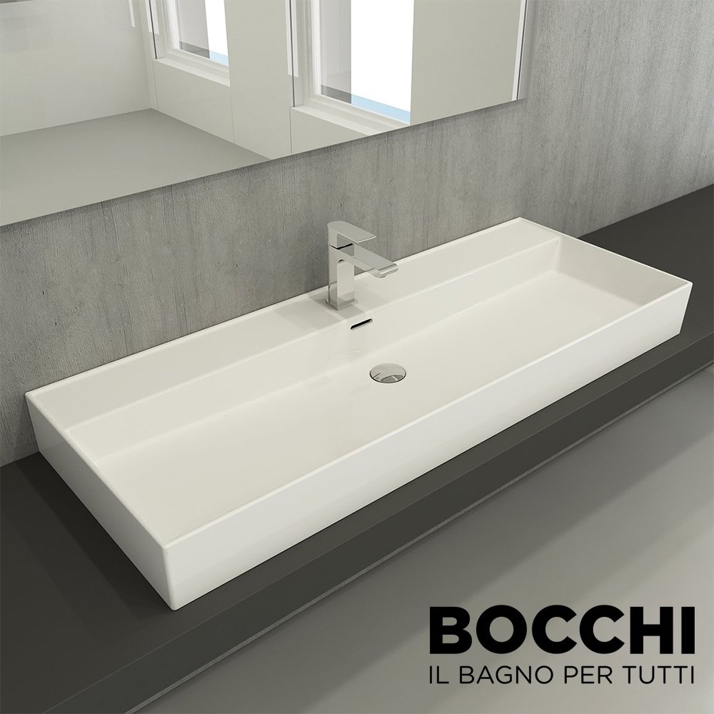 BOCCHİ Milano Lavabo 120 cm Parlak Beyaz