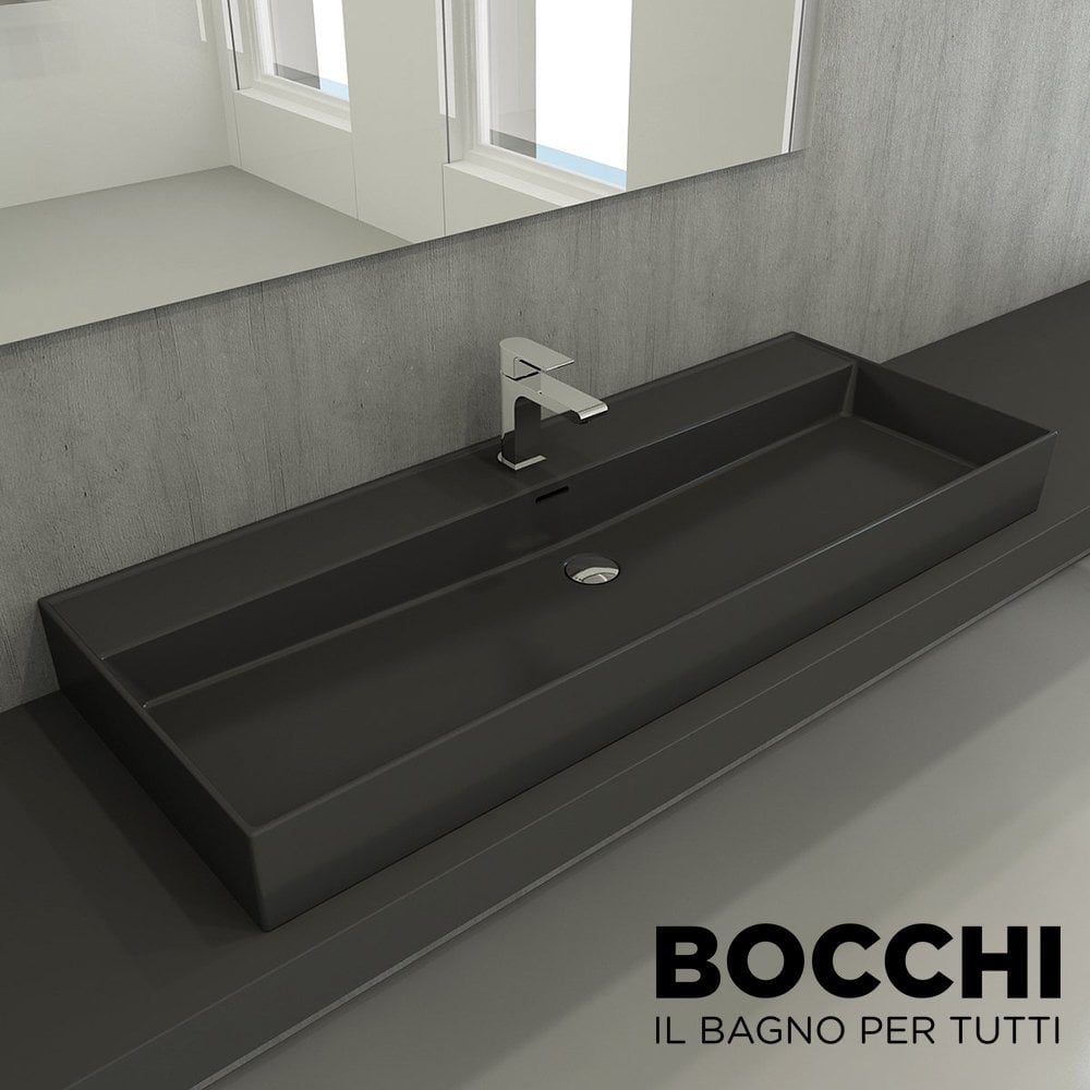 BOCCHİ Milano Lavabo 120 cm Mat Antrasit