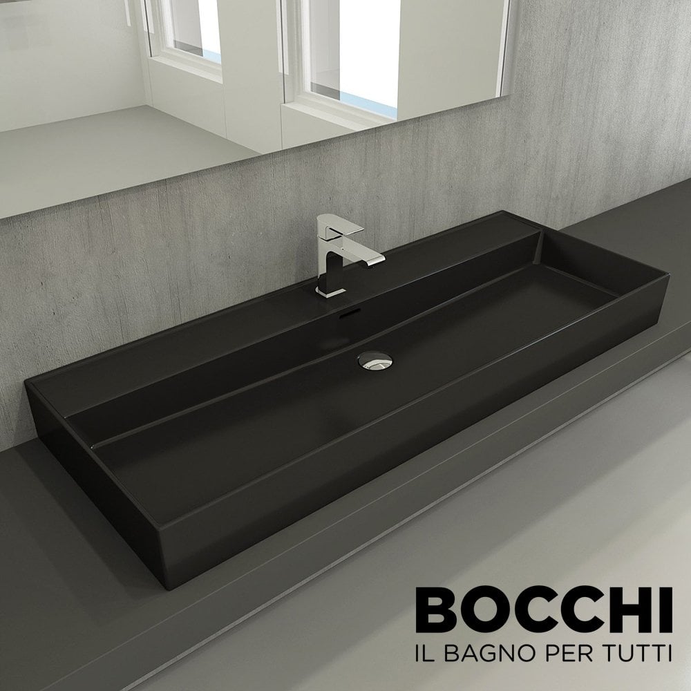 BOCCHİ Milano Lavabo 120 cm Mat Siyah