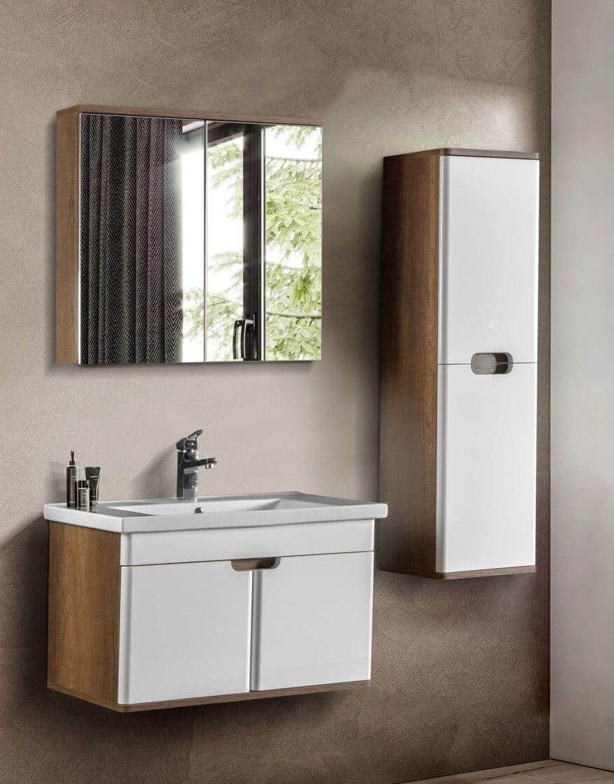 Bagnora Hera 80 cm Banyo Dolabı Beyaz Ahşap