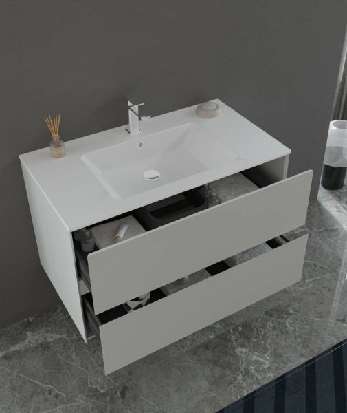 Orka Nest 90 cm Beyaz Banyo Dolabı