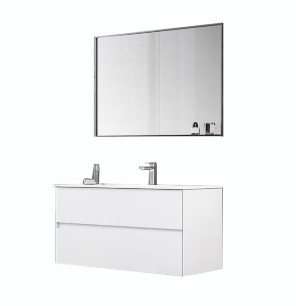 Orka Nest 120 cm Mat Beyaz Banyo Dolabı