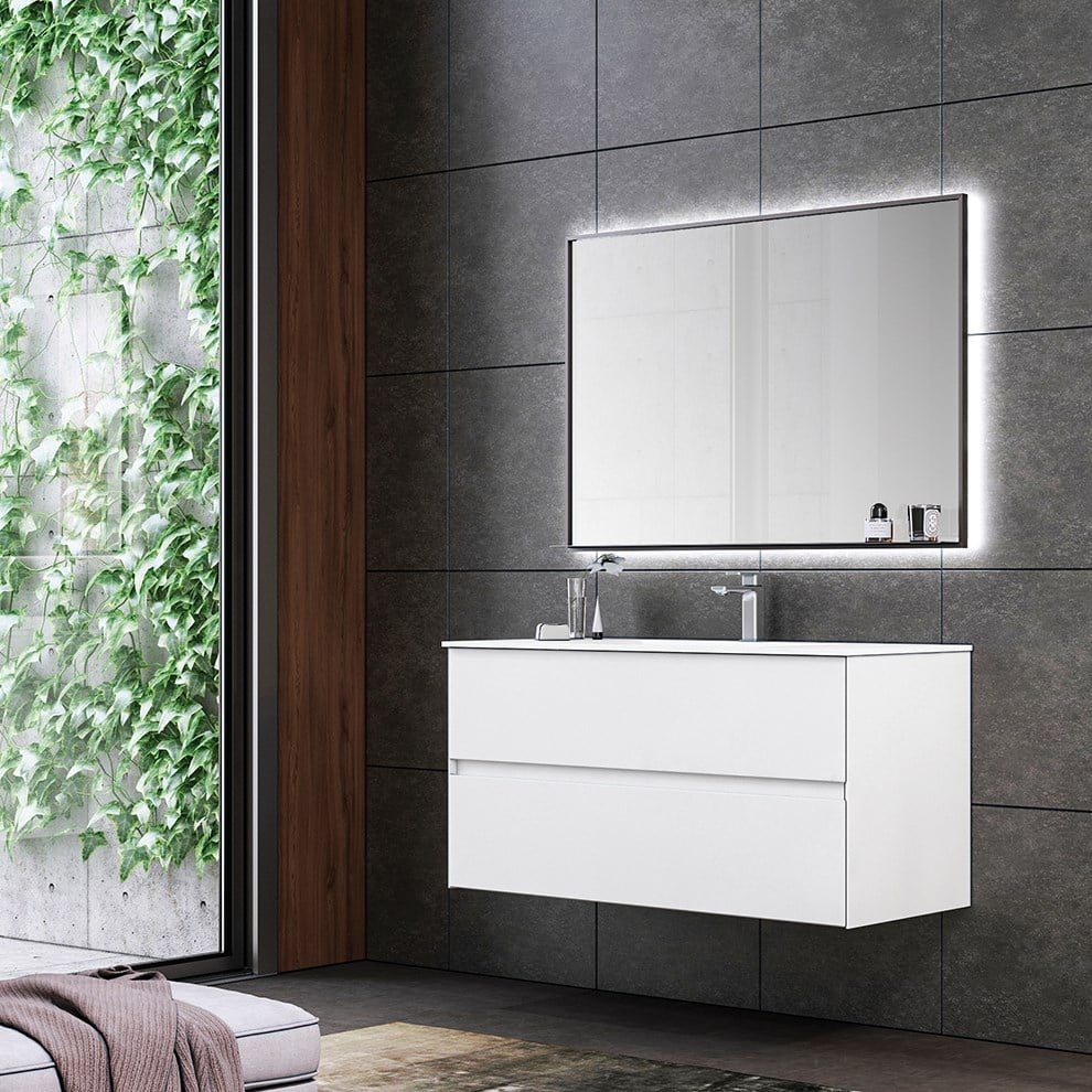 Orka Nest 120 cm Mat Beyaz Banyo Dolabı