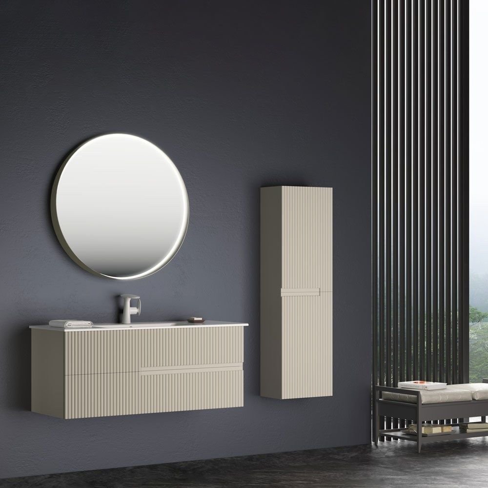 Orka Moonlight 120 cm Mat Vizon Banyo Dolabı