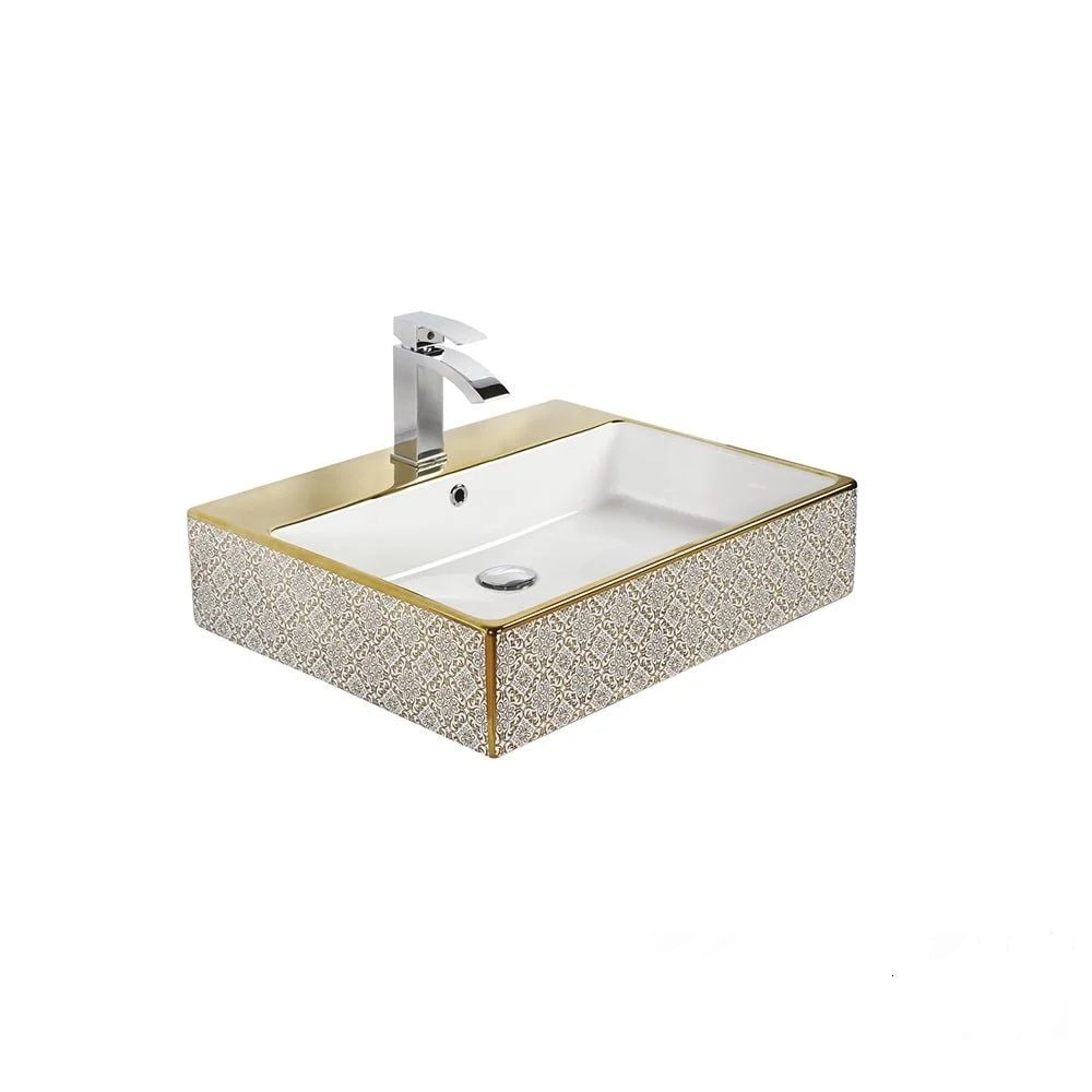 CREAVİT Next Damask Beyaz 50x60 cm Düz Kare Lavabo