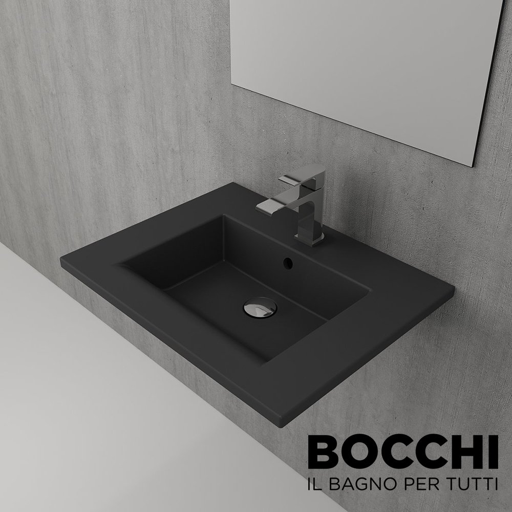 BOCCHI Milano Etajerli Lavabo 60 cm Mat Antrasit