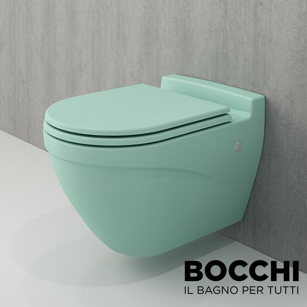 BOCCHI Taormina Arch Asma Klozet, Mat Mint Yeşil Kapak Dahil