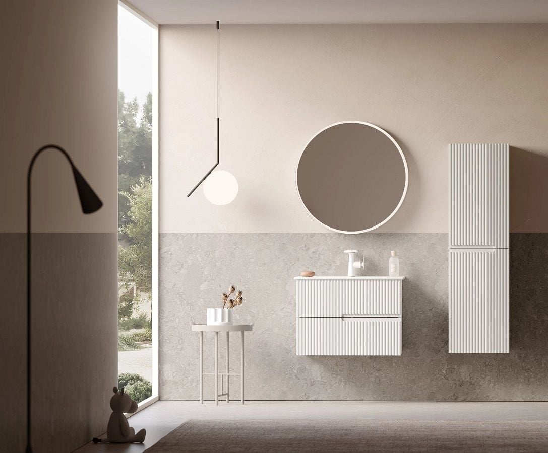 Orka Moonlight 70 cm Mat Beyaz Banyo Dolabı