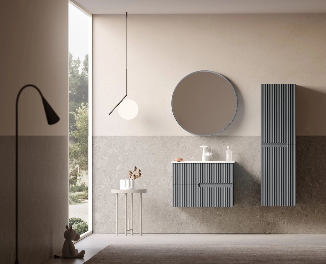 Orka Moonlight 70 cm Mat Gri Banyo Dolabı