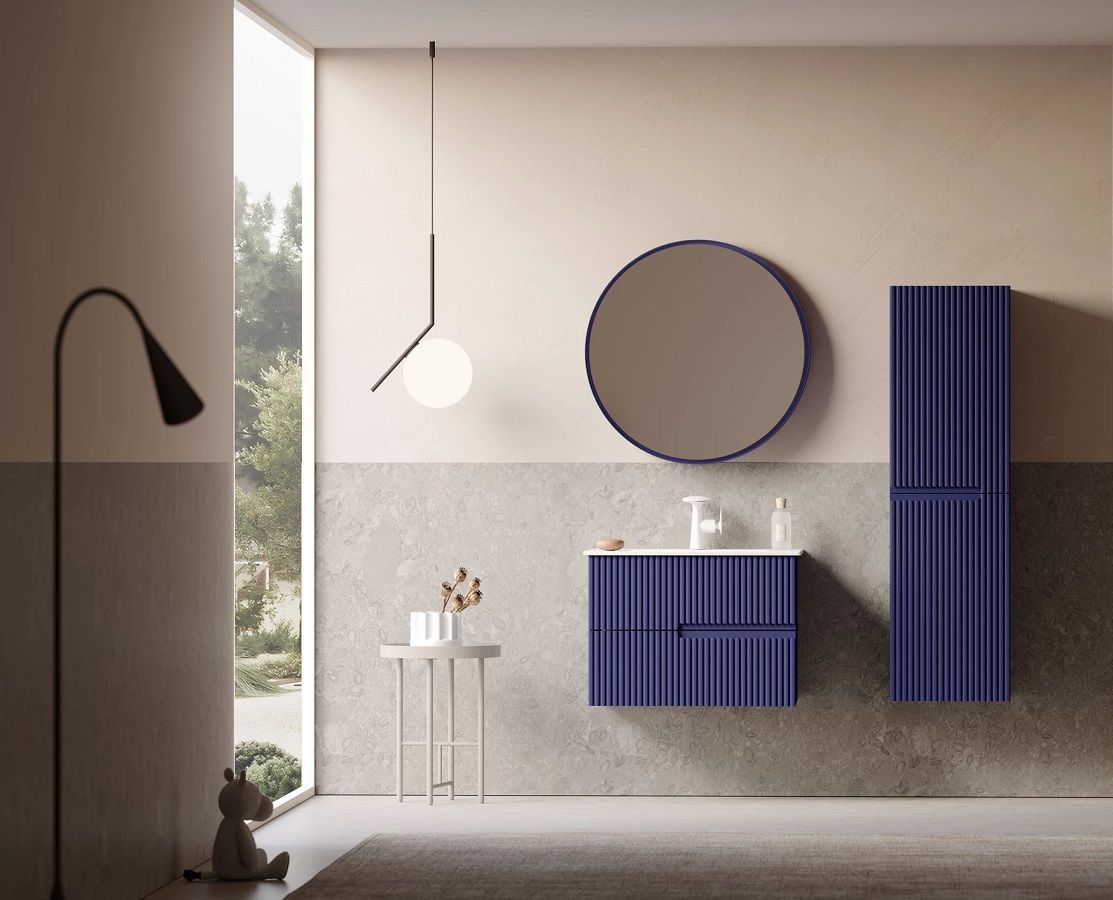 Orka Moonlight 70 cm Mat Lacivert Banyo Dolabı