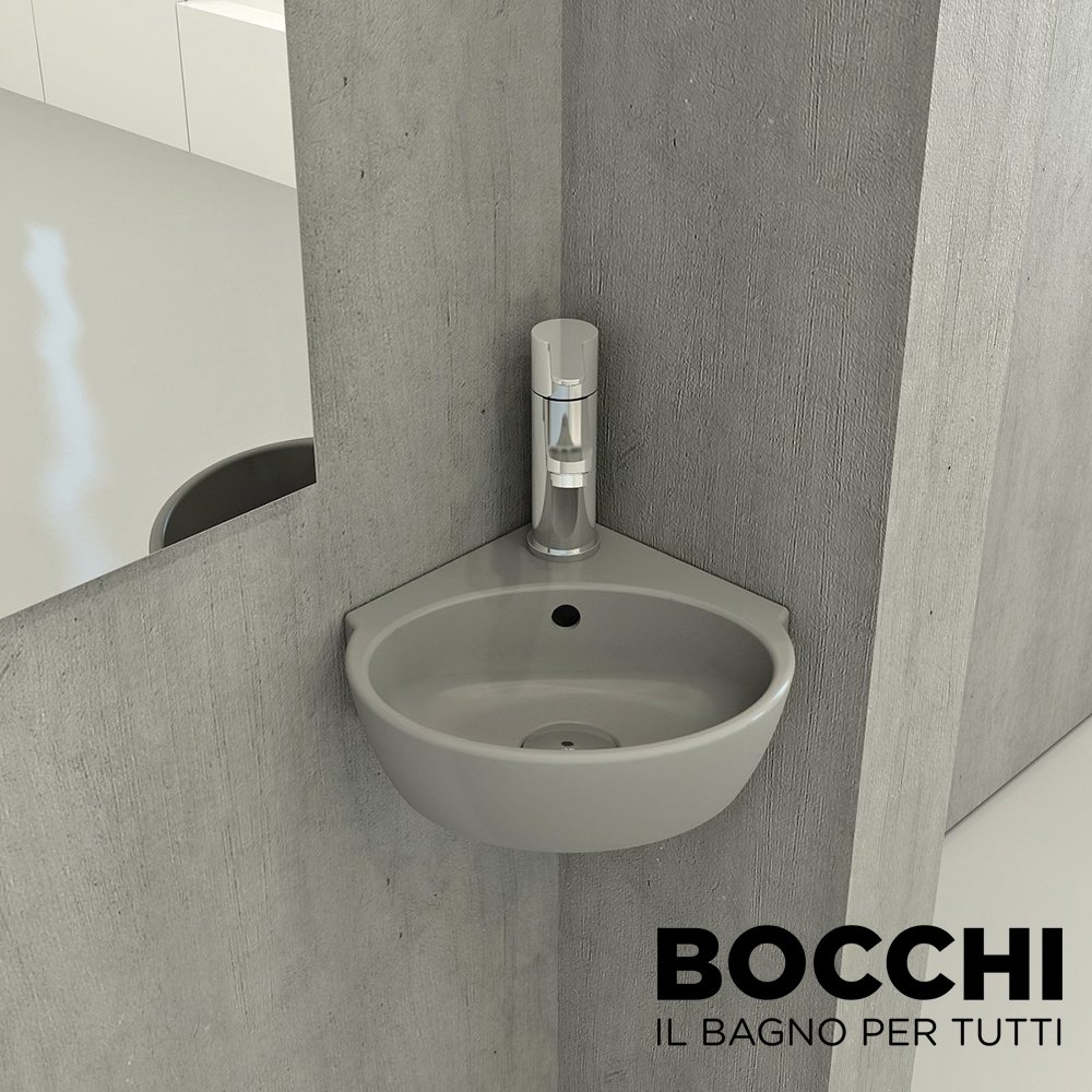 BOCCHİ Taormina Arch Köşe Lavabo 30 cm Mat Gri