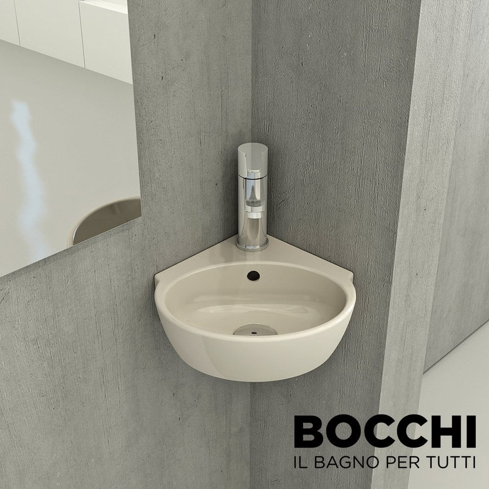BOCCHİ Taormina Arch Köşe Lavabo 30 cm Parlak Bisküvi