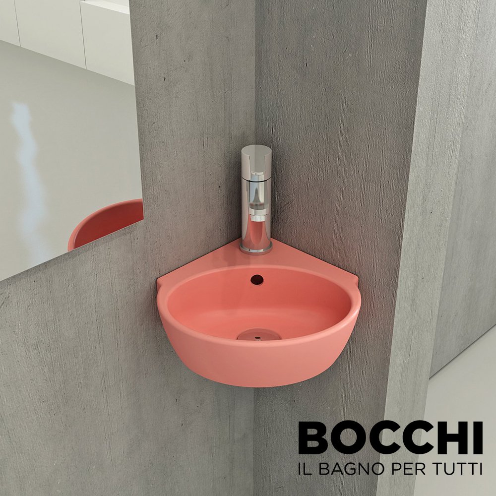 BOCCHİ Taormina Arch Köşe Lavabo 30 cm Mat Somon
