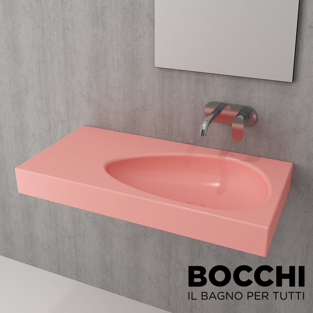 BOCCHI Etna Etajerli Lavabo, 90 cm Mat Somon