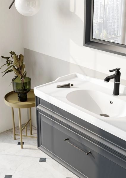 Orka Desıgn 105 cm Mat Antrasit Banyo Dolabı