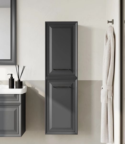 Orka Desıgn 105 cm Mat Antrasit Banyo Dolabı