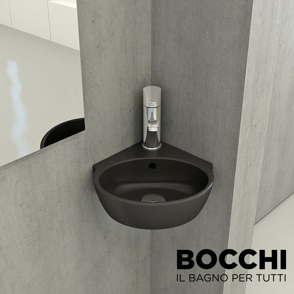 BOCCHİ Taormina Arch Köşe Lavabo 30 cm Mat Siyah