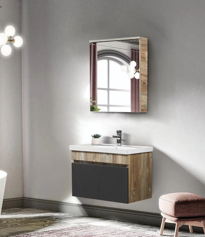 Bagnora Sardes 65 cm Etna Antrasit Banyo Dolabı