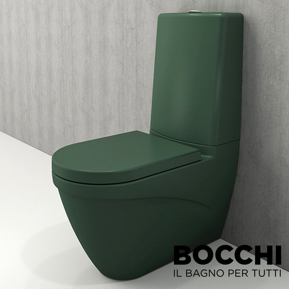 BOCCHI Taormina Arch Klozet Rezervuar Kombinasyon, Mat Yeşil Kapak Dahil