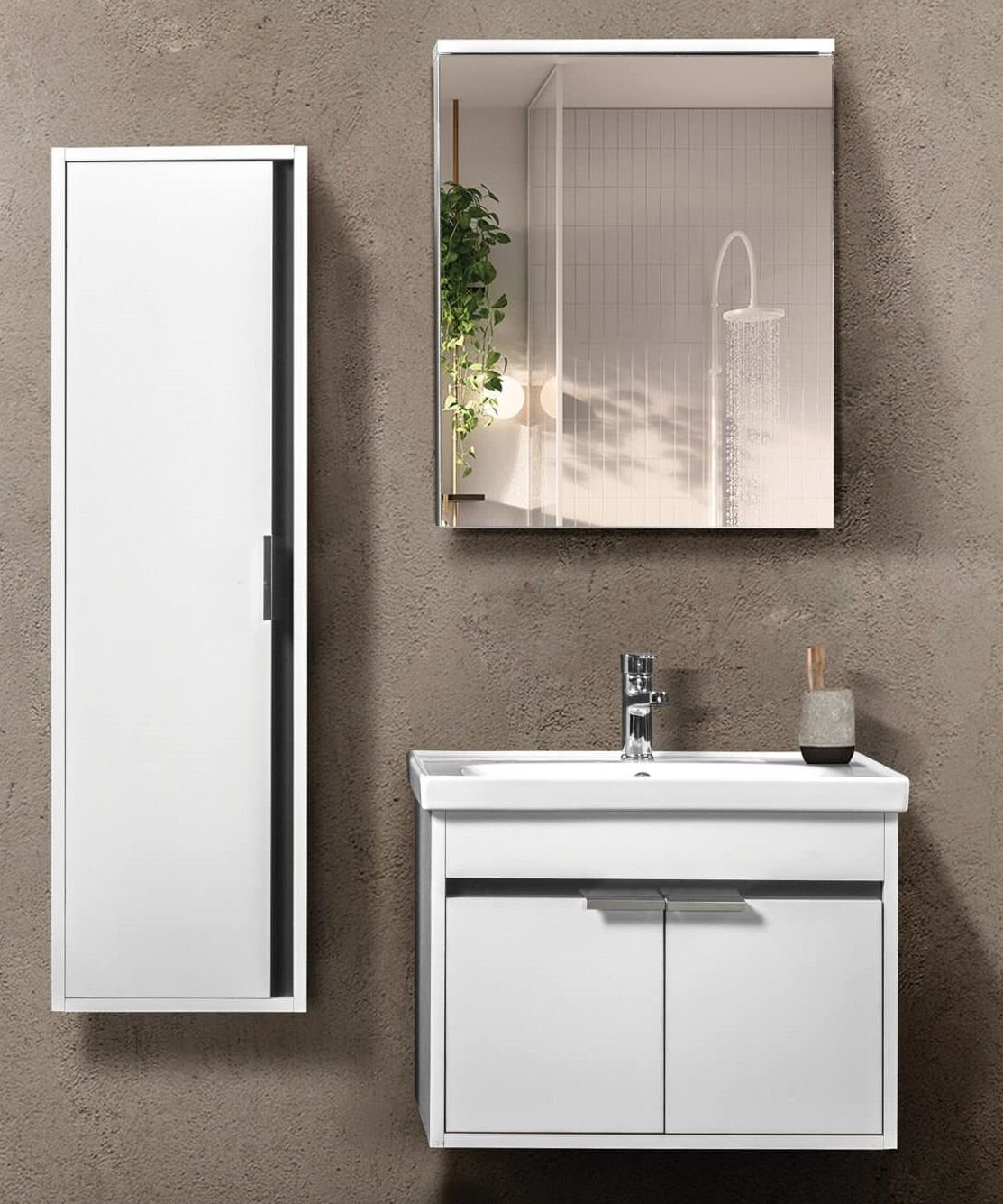 Bagnora Mare 65 cm Beyaz Banyo Dolabı