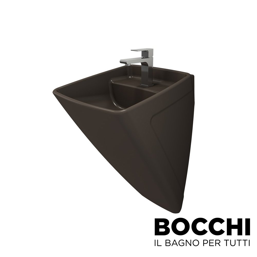 BOCCHI Firenze Asma Monoblok Lavabo Mat Kahve