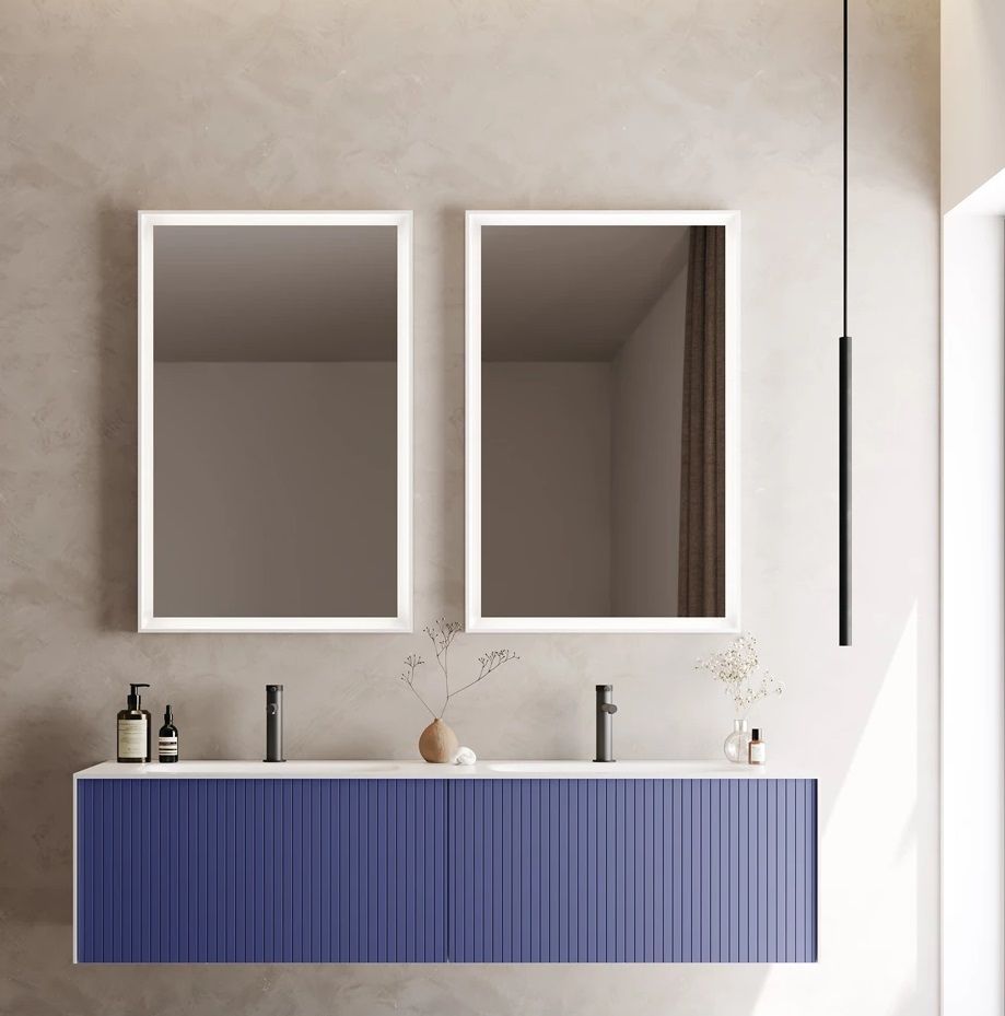 Orka Cube 160 cm Mat Lacivert Banyo Dolabı