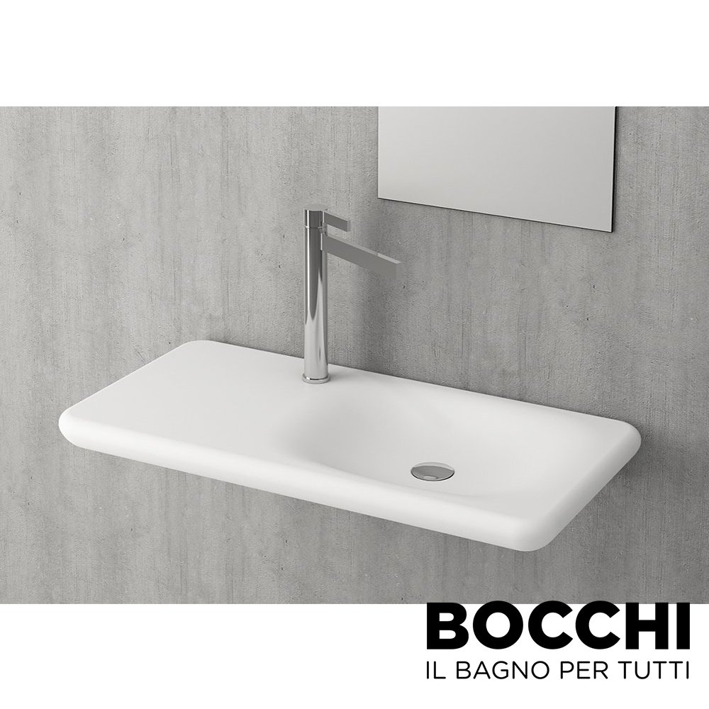 BOCCHI Fenice Etajerli Lavabo, 90 cm, Mat Beyaz