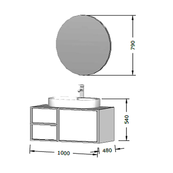 Bagnora Flora Malta 100 cm Banyo Dolabı Antrasit