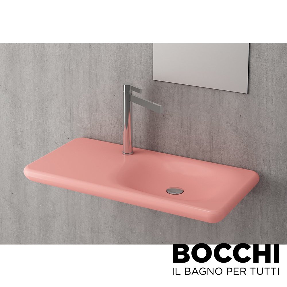 BOCCHI Fenice Etajerli Lavabo, 90 cm, Mat Somon