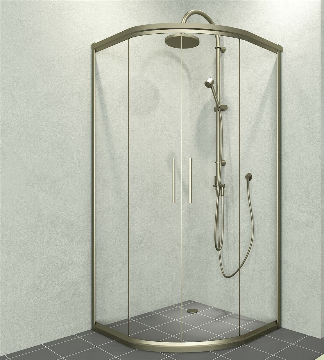 Aquanil Alonza 120x120 Oval Bronz Duşakabin