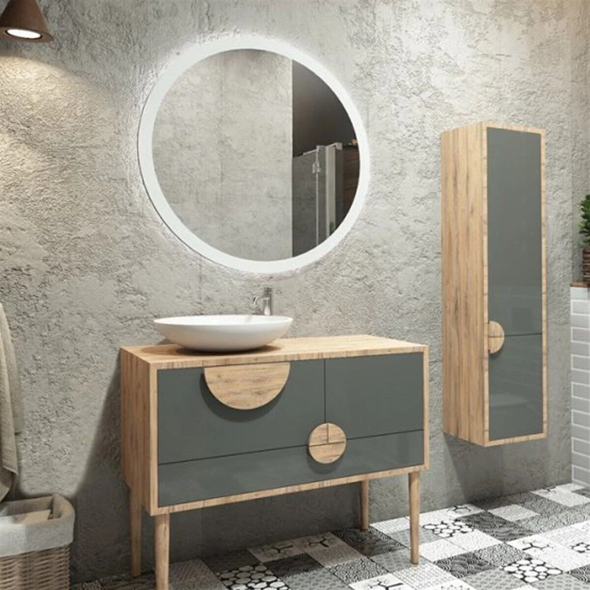 Aquanil  Bolivya 85 cm Dorado-Antrasit Banyo Dolabı