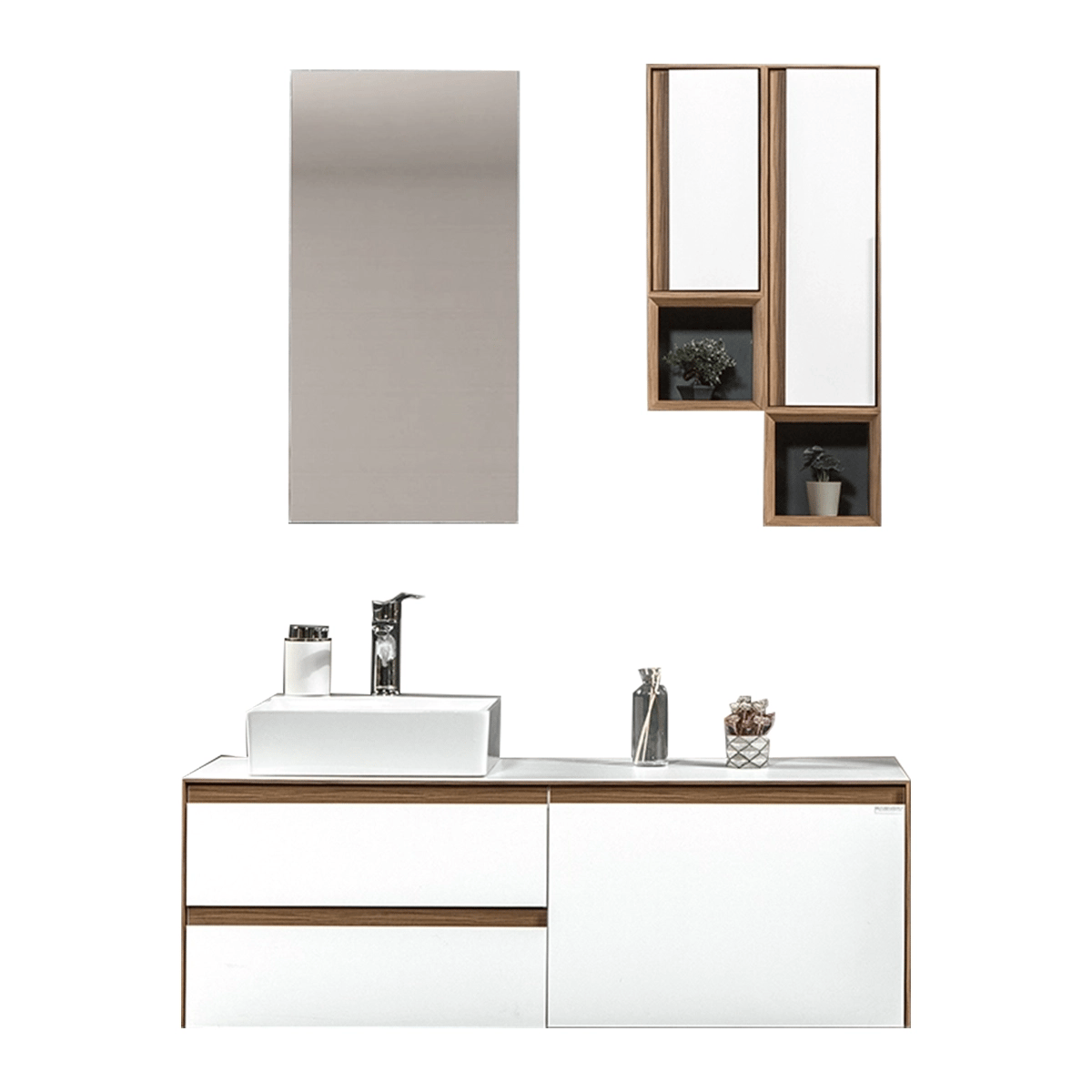 Bagnora Sharp Beyaz 120 cm Mdf Banyo Dolabı