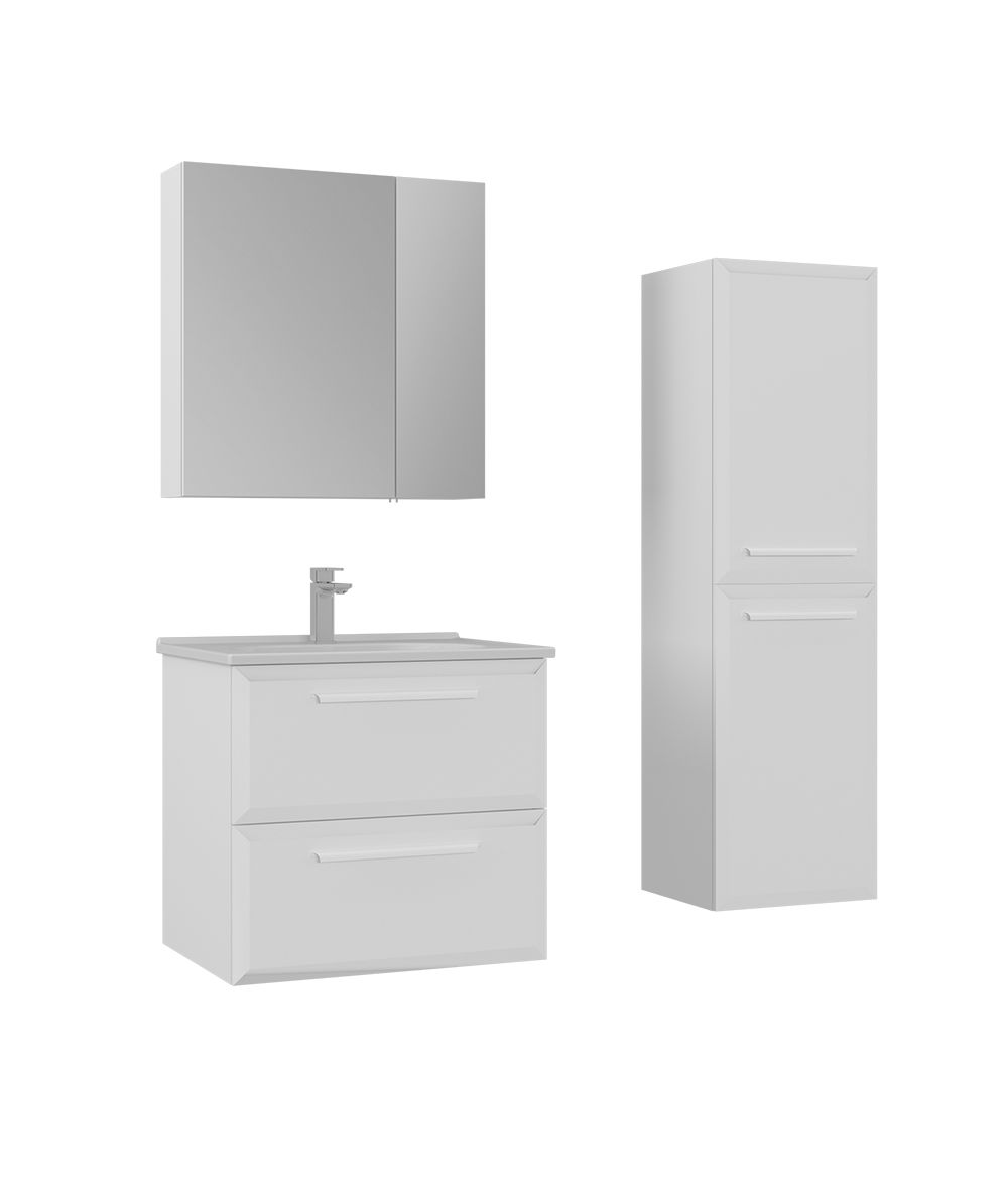 Orka Nuvola 65 cm Parlak Beyaz Banyo Dolabı