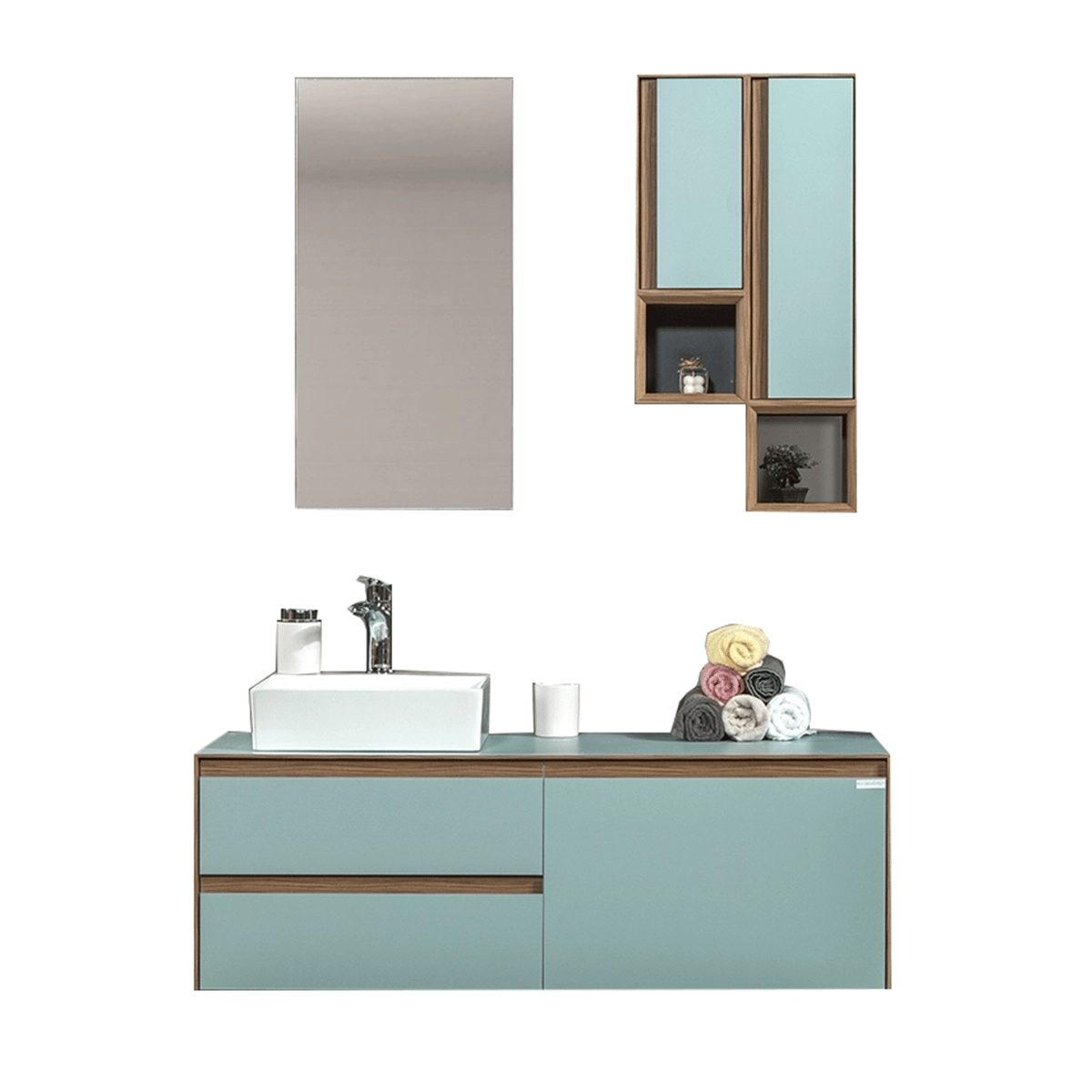 Bagnora Sharp Nil Yeşili 120 cm Mdf Banyo Dolabı
