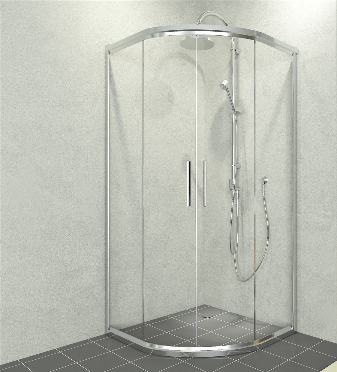 Aquanil Sueno 120x120 Oval Parlak Krom Duşakabin