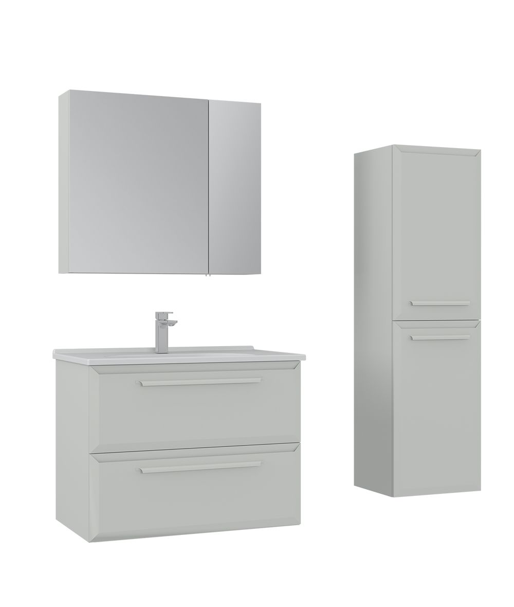 Orka Nuvola 80 cm Parlak Kaşmir Banyo Dolabı