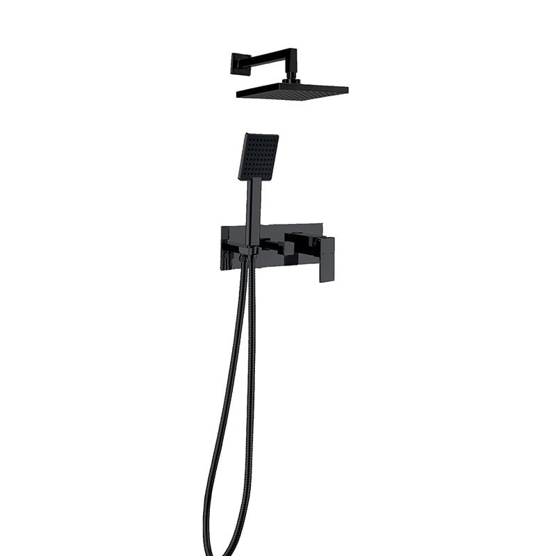 Newarc Silver Ankastre Banyo Seti Siyah