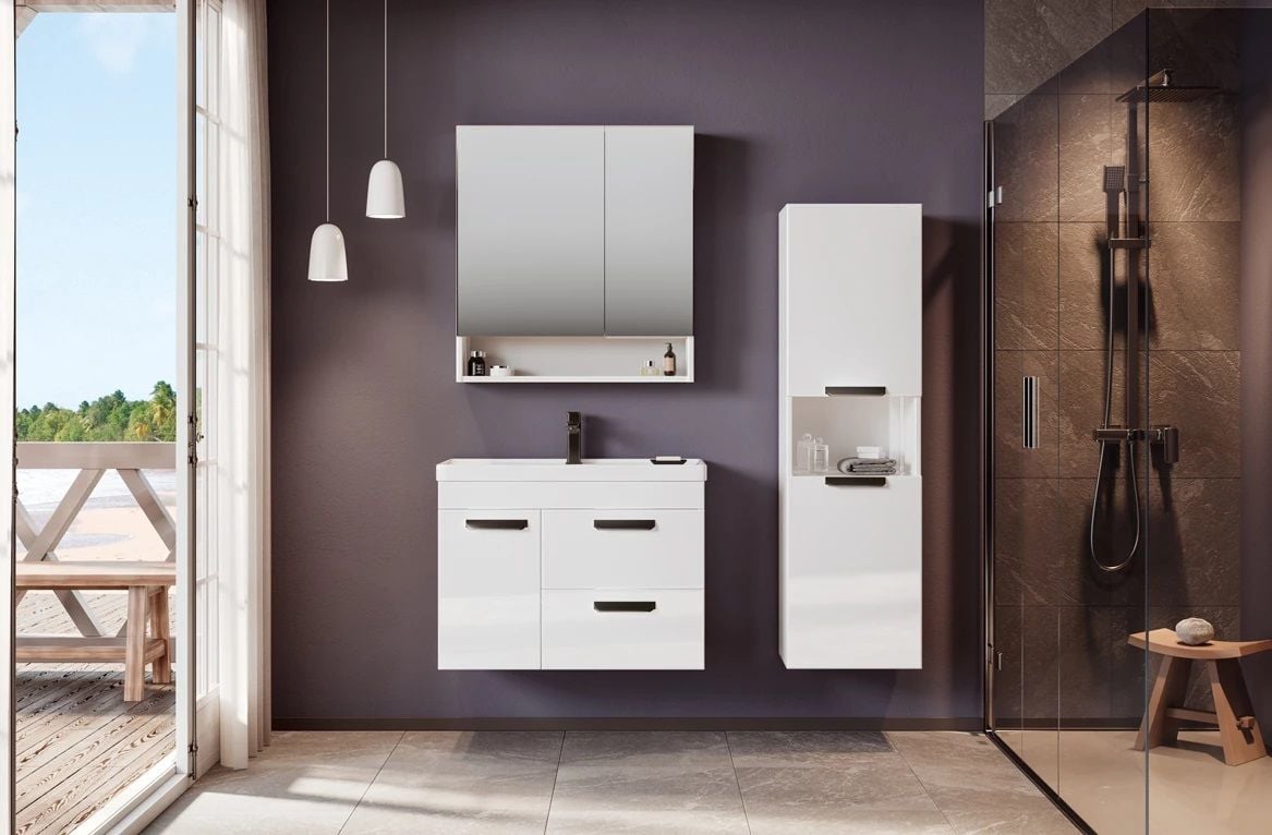 Orka Nova 80 cm Beyaz Banyo Dolabı