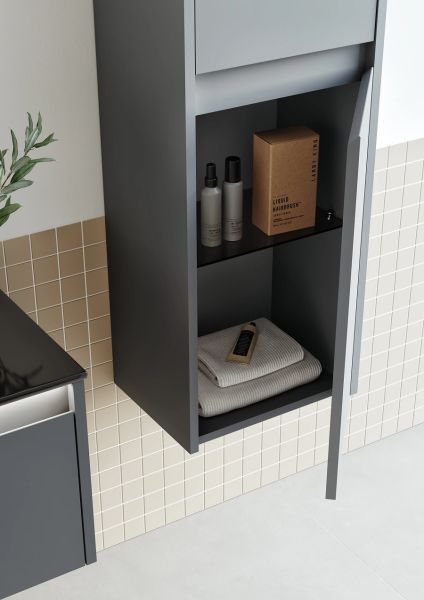 Orka Lisbon 110 cm Mat Antrasit Banyo Dolabı