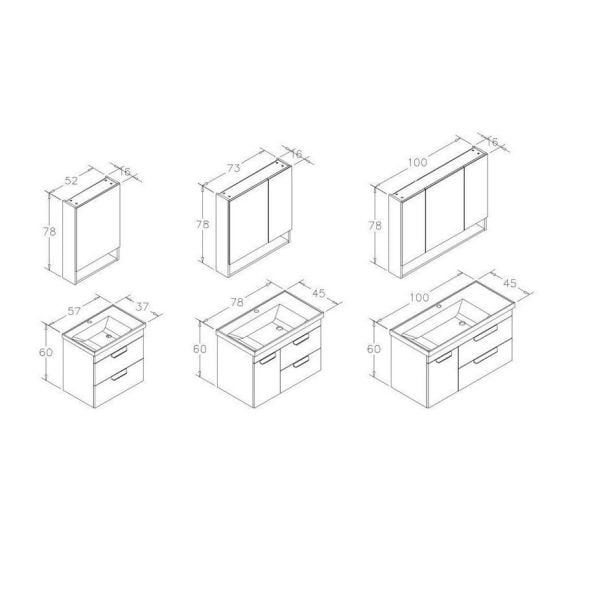 Orka Nova 80 cm Morgana Kiraz Banyo Dolabı