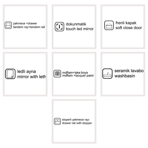 Bagnora Allegro 100 cm Mdf Banyo Dolabı Cappucino