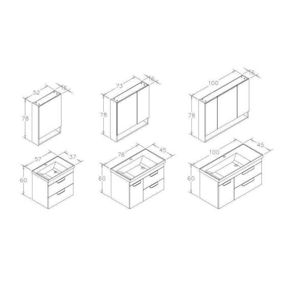 Orka Nova 80 cm Ella Banyo Dolabı