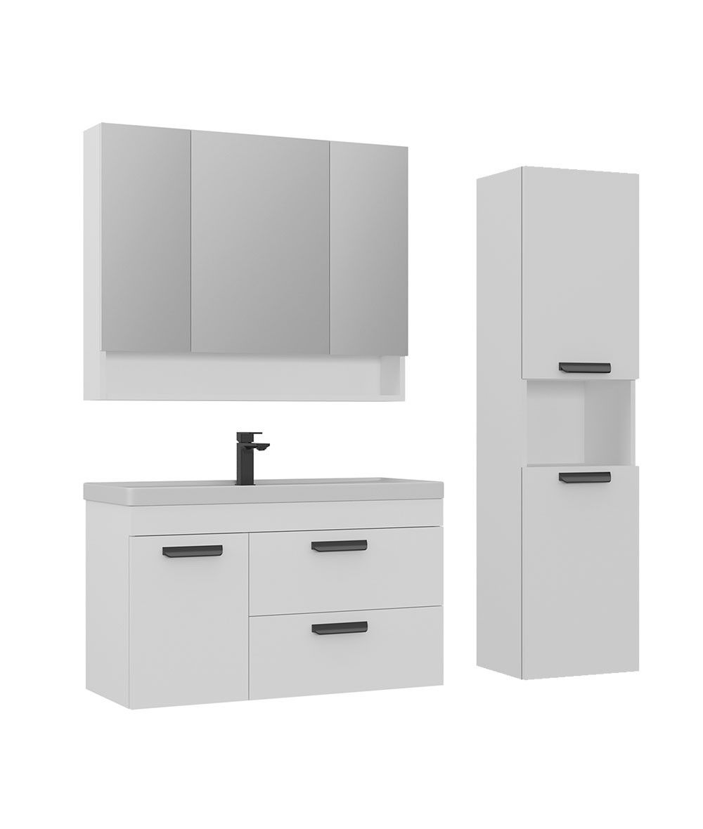 Orka Nova 100 cm Beyaz Banyo Dolabı