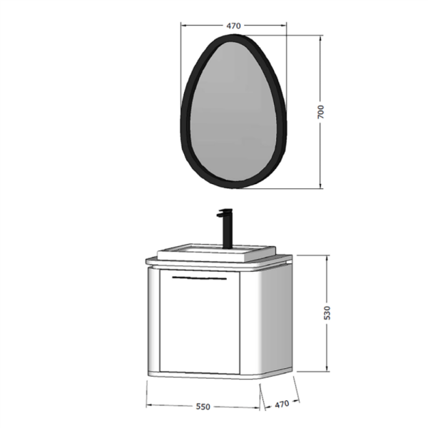 Bagnora Ciero Salmon 56 cm Mdf Banyo Dolabı