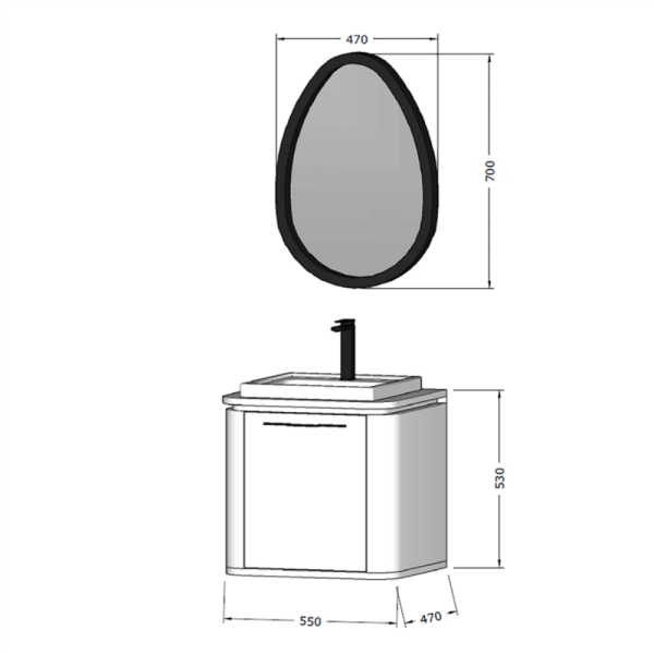 Bagnora Ciero Beyaz 56 cm Mdf Banyo Dolabı