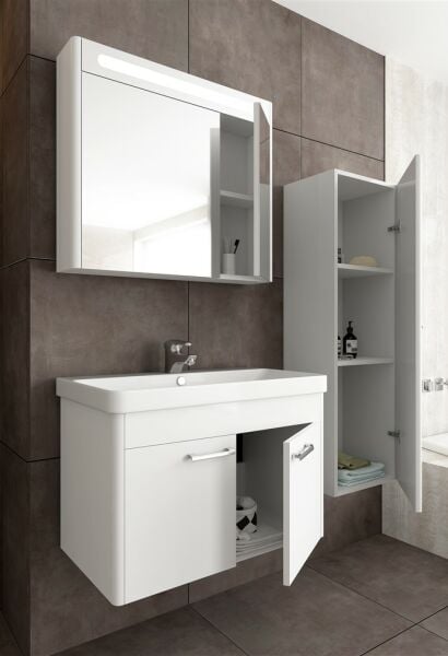 Aquanil Mauna 80 cm  Banyo Dolabı Beyaz