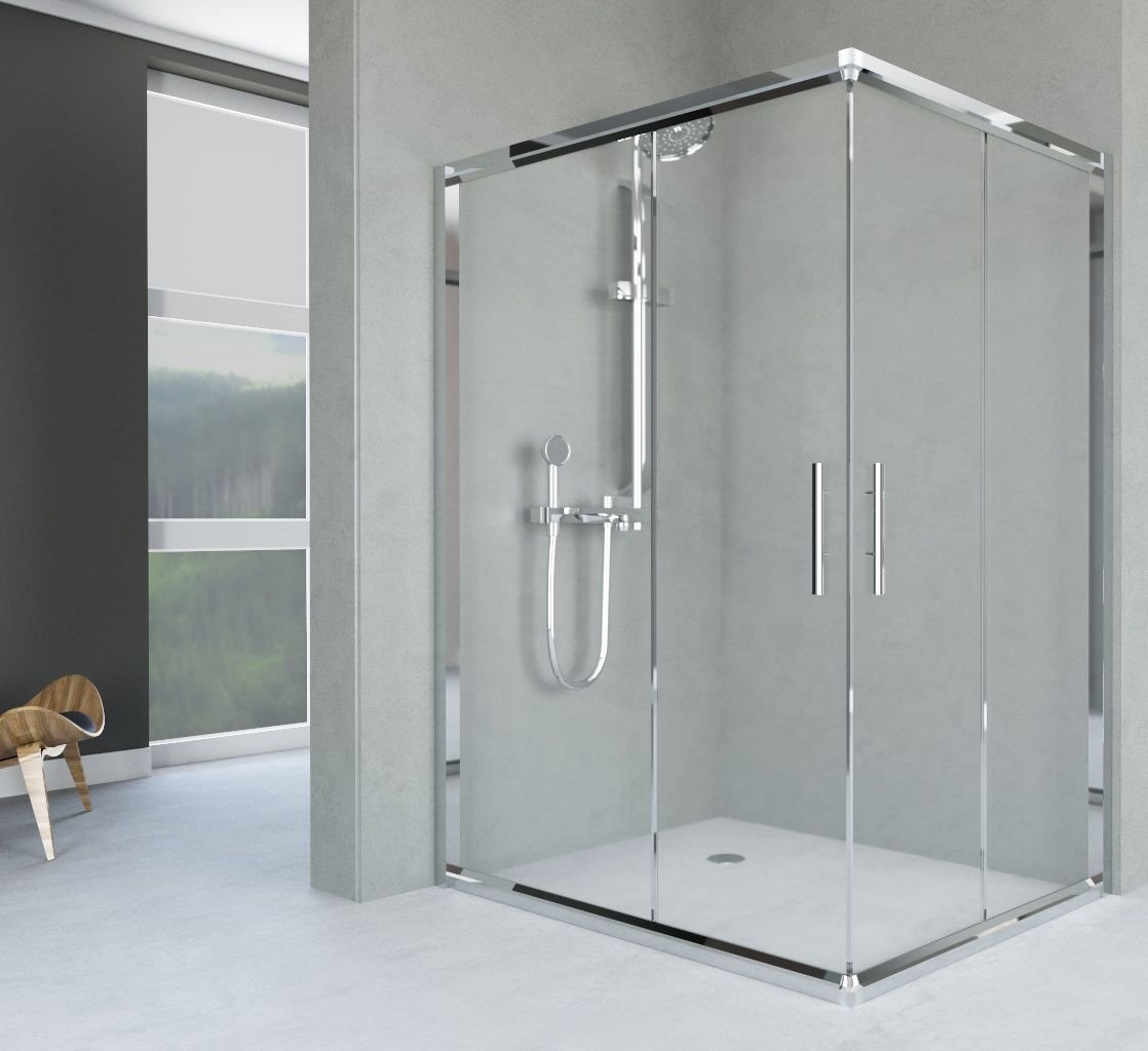 Aquanil Unimar 90x110 Parlak Krom Dikdörtgen Duşakabin 90x130