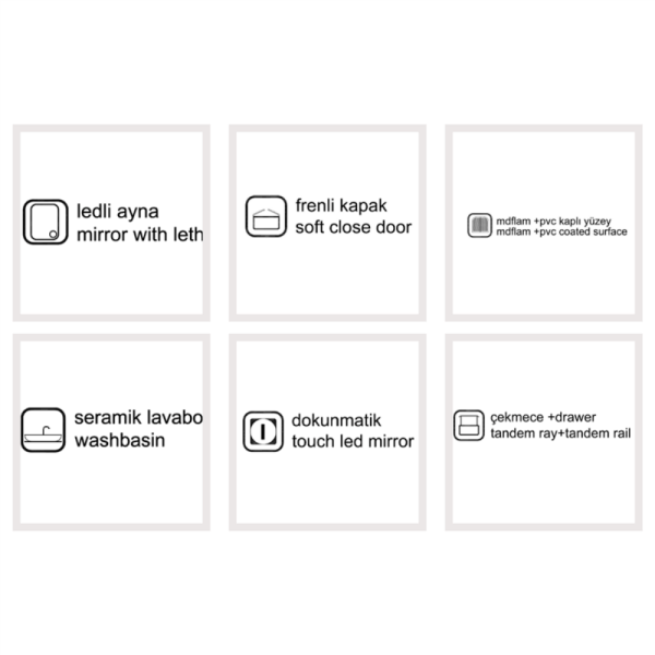 D Line 100 cm Haki Banyo Dolabı