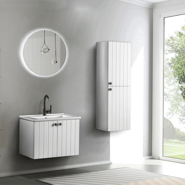 D Line 85 cm Beyaz Banyo Dolabı